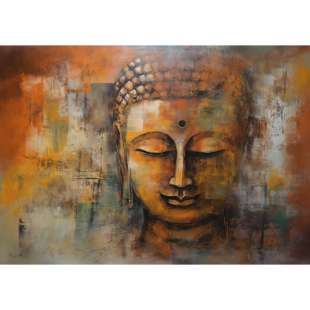 Boeddha's Eeuwige Sereniteit: Olieverf Kunstwerk foto 1