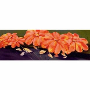 Olieverf schilderij oranje bloemen foto 1