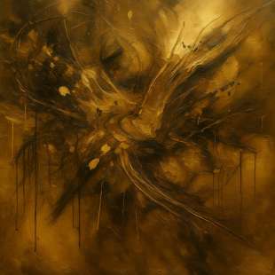 Innerlijke Storm – Abstract expressief schilderij in aardetinten foto 2