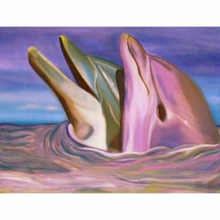 Olieverfschilderij Dolphin foto 1
