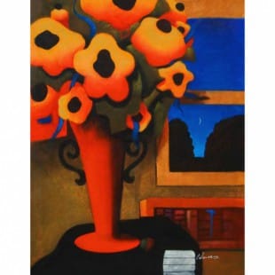 Olieverf schilderij Vase foto 1
