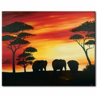 Afrikaans landschap schilderij Afrikaanse Zon foto 1