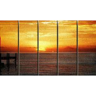 Olieverf schilderij zonsopgang morgenstond foto 2