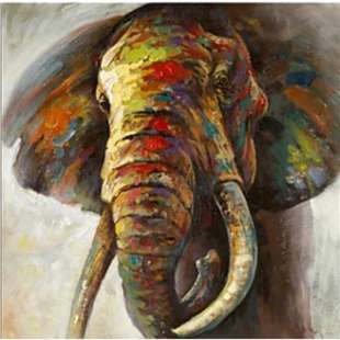 Schilderij olifant abstract foto 1