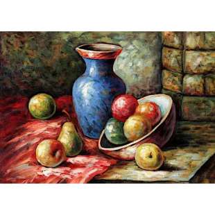 Olieverf schilderij Fruit Tafel foto 2