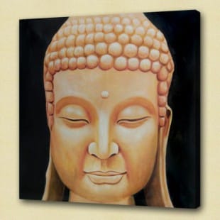 Olieverf schilderij Boeddha Mat foto 1