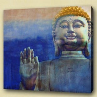 Olieverf schilderij Boeddha Bon foto 1