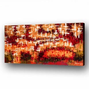Abstract Olieverf schilderij witte sterren foto 1