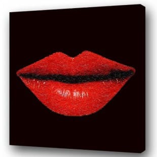 Olieverf schilderij Red Lips foto 1