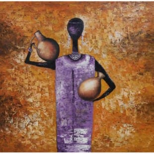 Te koop olieverf schilderij Afrikaanse foto 1