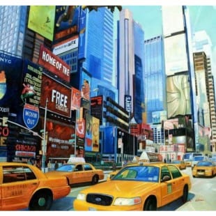 Olieverf schilderij kleurrijk New York foto 1