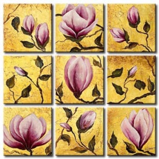 Bloemen schilderij Roze magnolia - Kopen foto 1