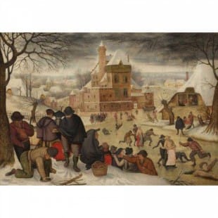 Landschap Olieverf schilderij Winterlandschap foto 1