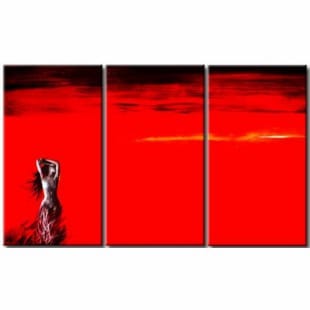 Muurdecoratie Olieverf schilderij Liefdes Rood foto 1