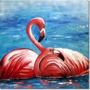 Olieverf schilderij pelikaan Tenido foto 1