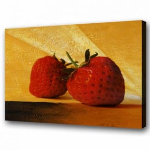 Olieverfschilderij Twee aardbeien foto 1