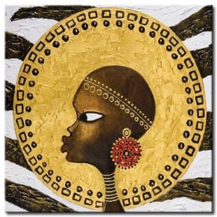 Olieverf schilderij afrikaanse Zulu foto 1