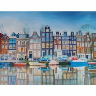 Schilderij Amsterdamse Grachten foto 1